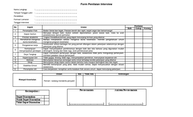 55142117 Form Penilaian Interview (1)