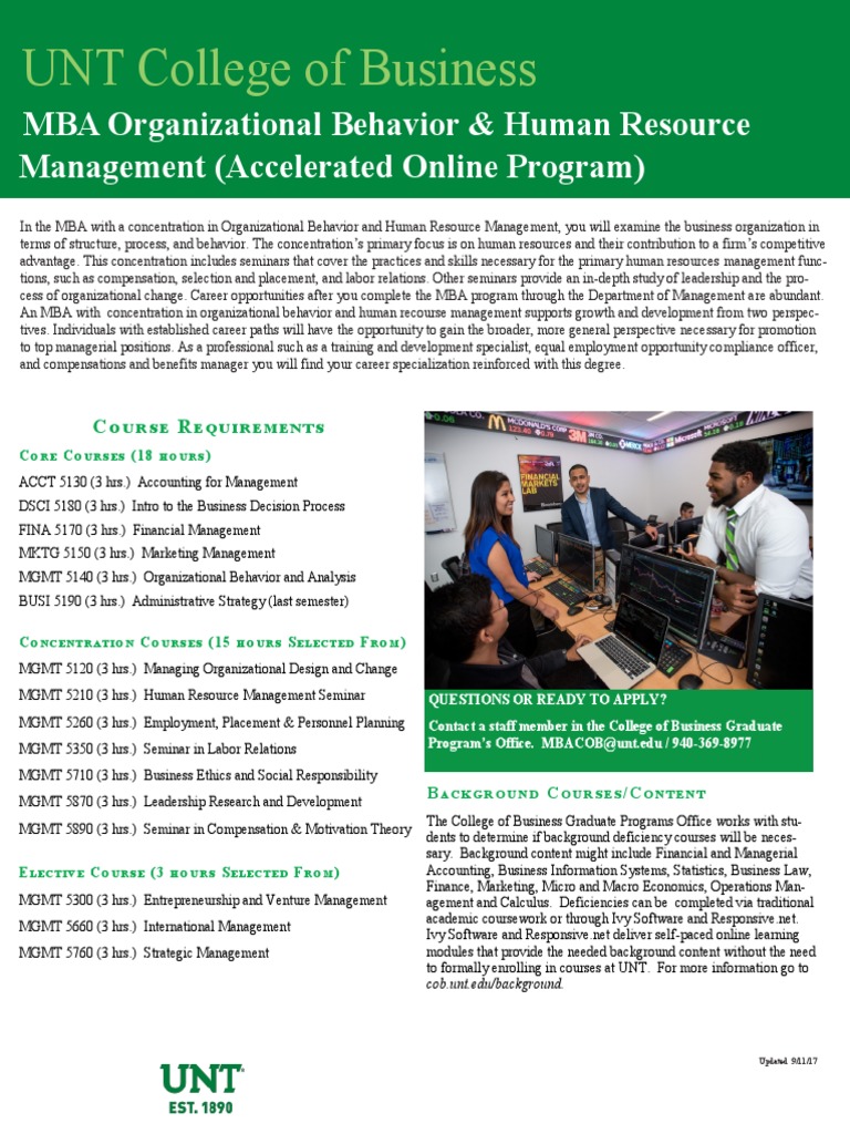 Online MBA Program - University of North Texas | PDF | Human Resource ...