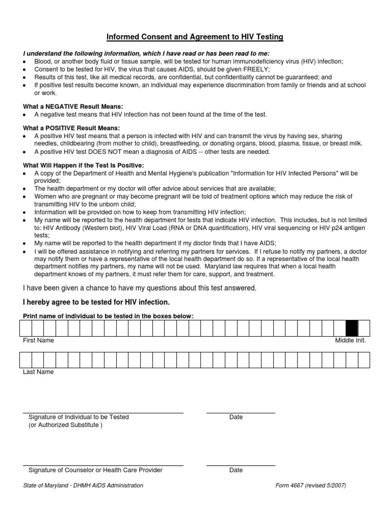 Informed Consent 5-2007 | PDF | Hiv | Immunodeficiency