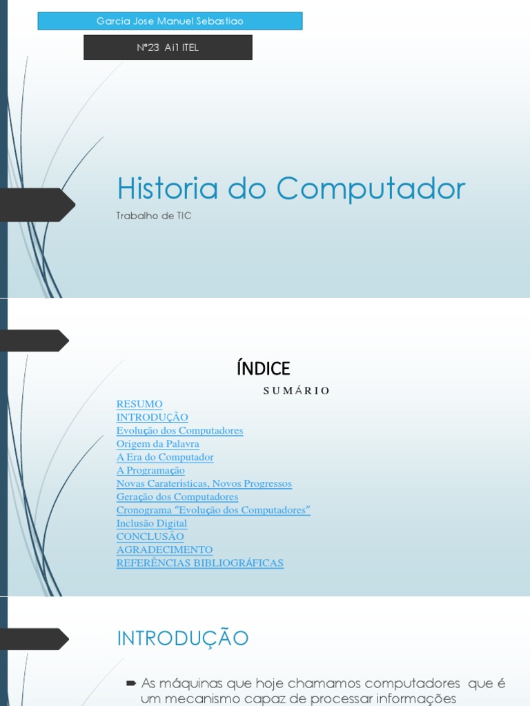 Evolução e História do Computador | PDF | Informática | Tecnologia digital