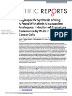 Regiospecific Synthesis of Ring A Fused Withaferin A Isoxazoline Analogues: Induction of Premature Senescence by W-2b in Proliferating Cancer Cells