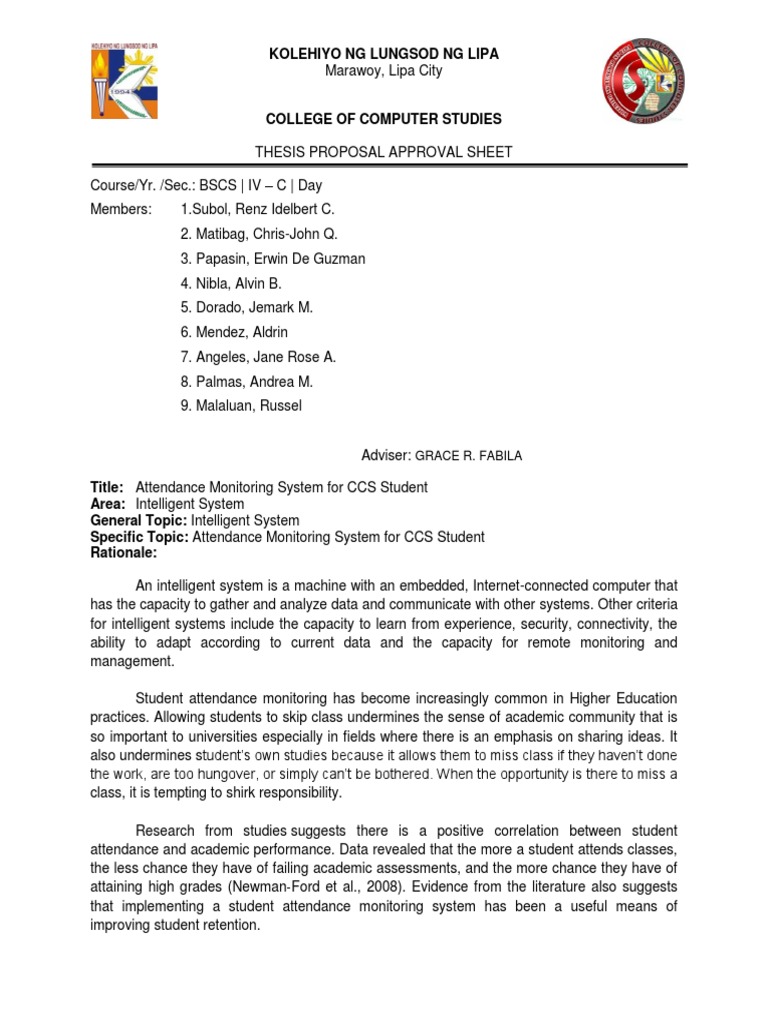 Attendance monitoring system thesis in philippines image