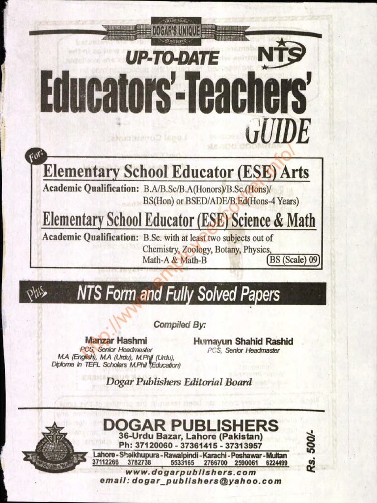 NTS Entry Test Guidelines for Educators | PDF | Foreign Language