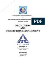 Promotion AND Disribution Management: Dr. Jomon Lonappan MBA Faculty Varsha Ballal Ii Mba A'