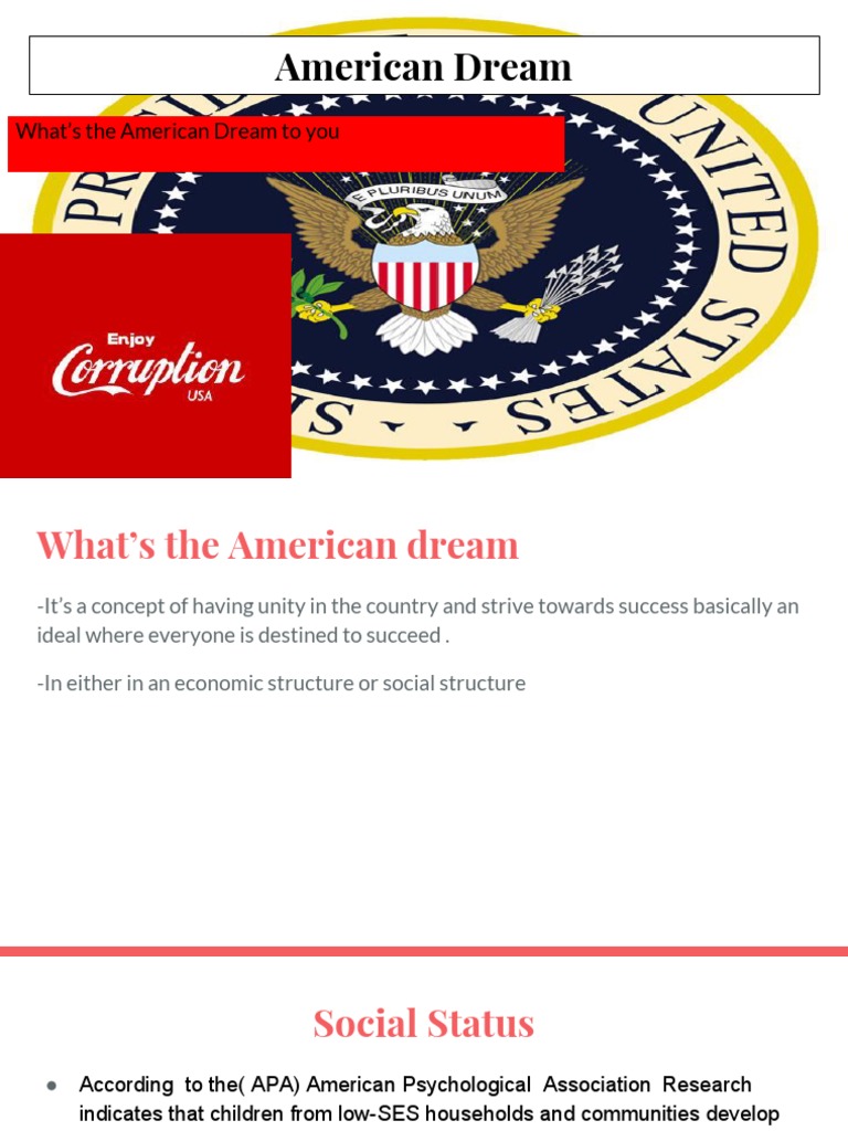 Understanding the American Dream Today | PDF | Social Science | Self ...