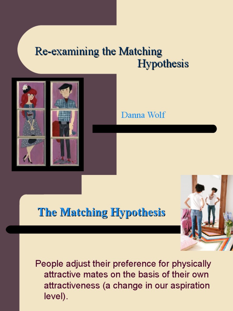 ReExamining the Matching Hypothesis Psychology Behavioural Sciences