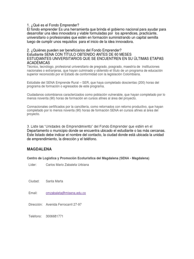 Fondo Emprender: Guía Completa para Emprendedores | PDF | Plan de ...
