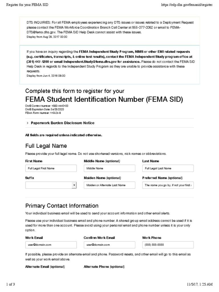 Register For Your FEMA SID | PDF | Federal Emergency Management Agency |  Privacy