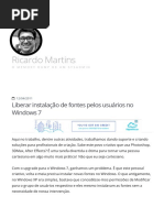 Liberar Instalação de Fontes Pelos Usuários No Windows 7 - Ricardo Martins