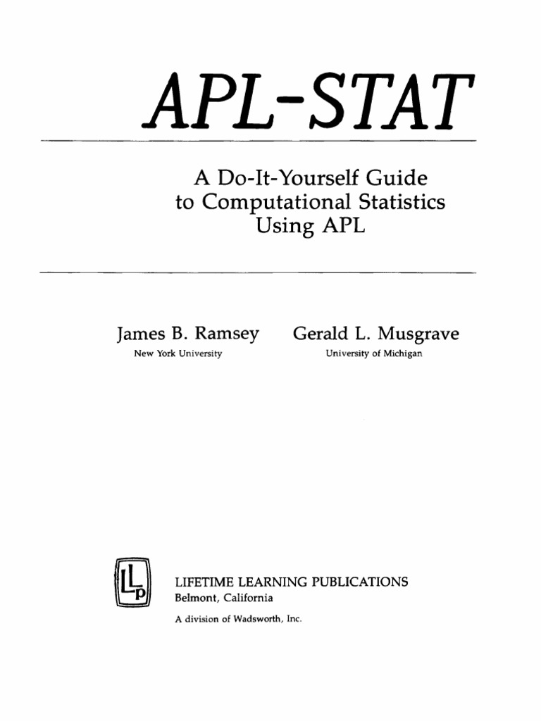 Apl Statistics | PDF | Apl (Programming Language) | Regression Analysis