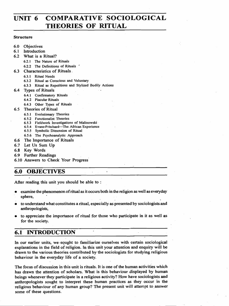 Unit-6 Comparative Sociological Theories of Ritual | PDF | Rituals ...