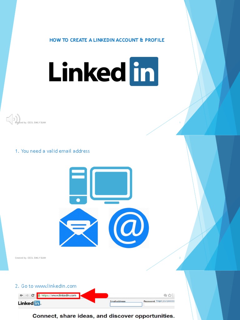 How To Create A Linkedin Account & Profile: Created By. Cecil Emily ...
