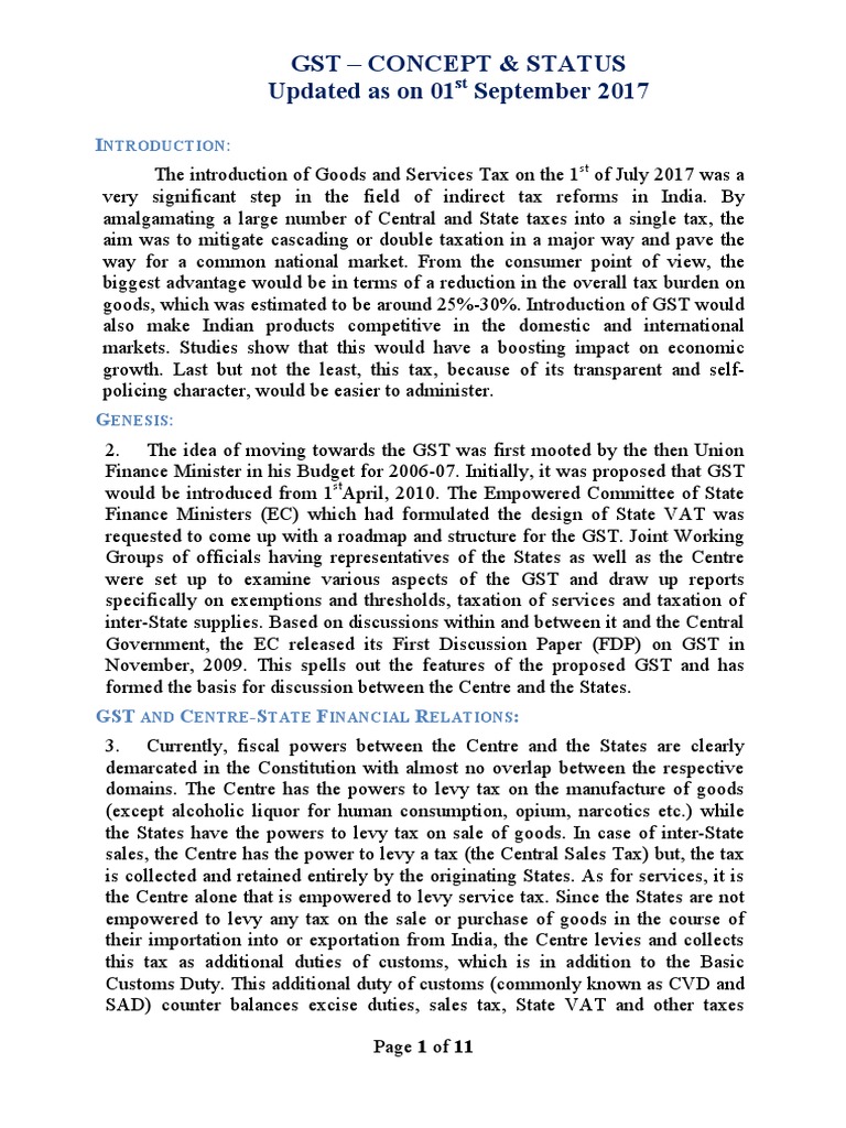 GST Overview and Key Amendments | PDF | Value Added Tax | Taxes