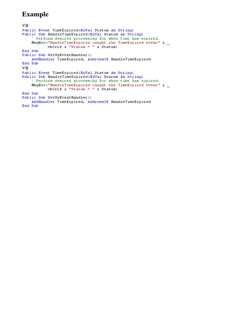 VB Event Handling Example Code | PDF | Teaching Methods & Materials ...