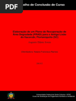 TCC Augusto E. Souza Elaboração de Um Plano de Área Degradada (PRAD) Para o Antigo Lixão Do Itacorubi, Florianópolis (SC)