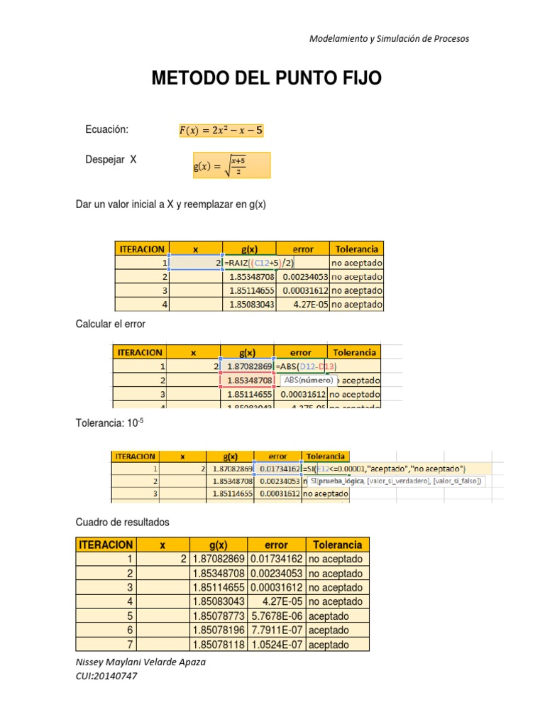 Metodo Del Punto Fijo PDF Objetos matemáticos Análisis matemático