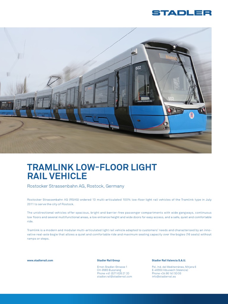 Tramlink Low-Floor Light Rail Vehicle: Rostocker Strassenbahn Ag ...