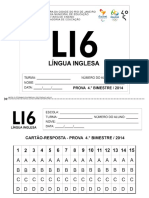 Prova de Inglês Sme-RJ-6o Ano-4obim 2014