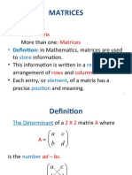 Matrices: - Some Words