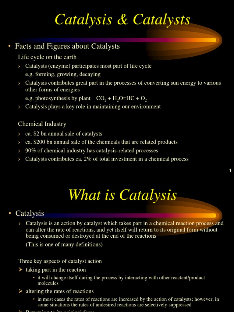 Catalysts: Roles, Types, and Applications | PDF | Catalysis | Chemical ...