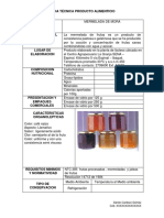 Mermelada mora ficha técnica