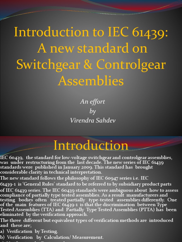 IEC 60439 vs IEC 61439 Overview | PDF | Electrical Conductor ...