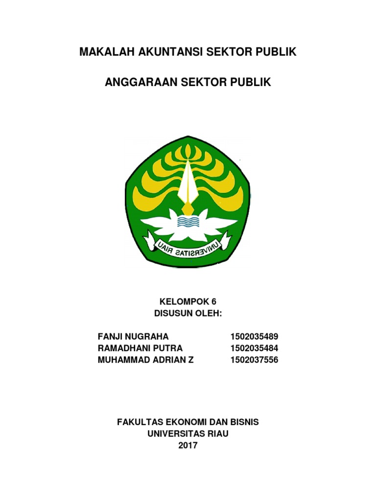 Makalah Jenis Jenis Anggaran Sektor Publik