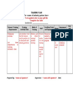 Training Plan For : To Be Guided Refer To Your PDF File Complete The Table
