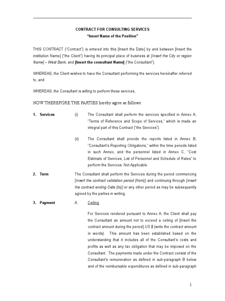 Time Base Contract Sample PDF Consultant Insurance