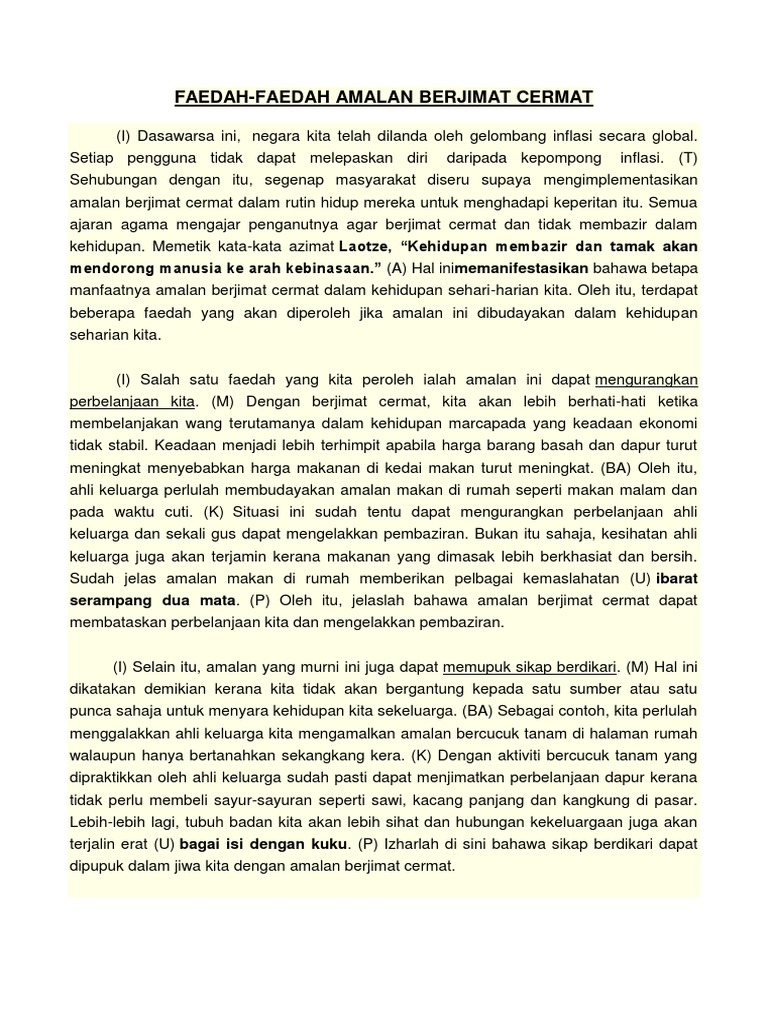 Faedah Faedah Amalan Berjimat Cermat Pdf