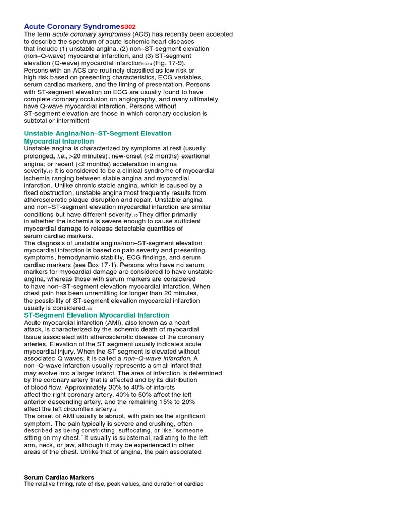 Acute Coronary Syndromes | PDF | Coronary Artery Disease | Ischemia