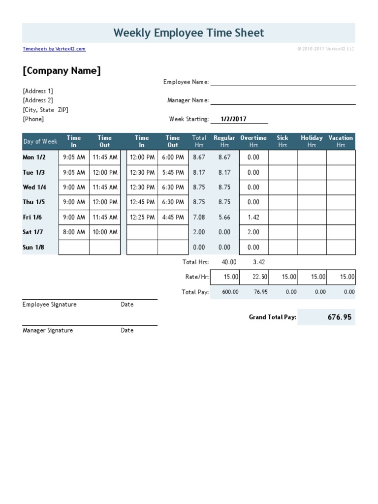 timesheetwithbreaks.xlsx Human Resource Management Human Resources