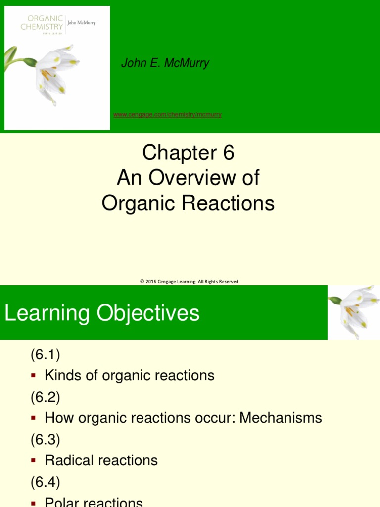 An Overview of Organic Reactions | PDF | Chemical Reactions | Chemical ...