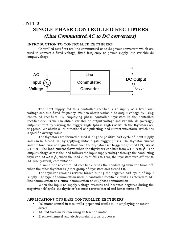 e1_controlled Rectifiers PDF Notes Rectifier Direct Current Free