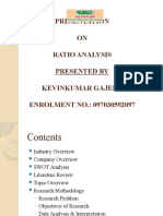 Presentation ON Ratio Analysis Presented by Kevinkumar Gajera ENROLMENT NO.: 097030592097