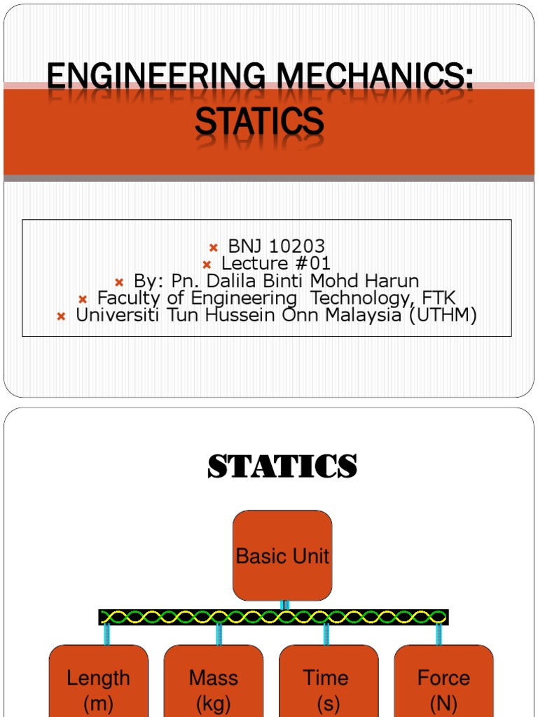 Engineering Mechanics: Statics Overview | PDF | Force | International ...