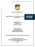 Summer Internship Report On Derivatives and Its Impact On Indian Stock Exchange