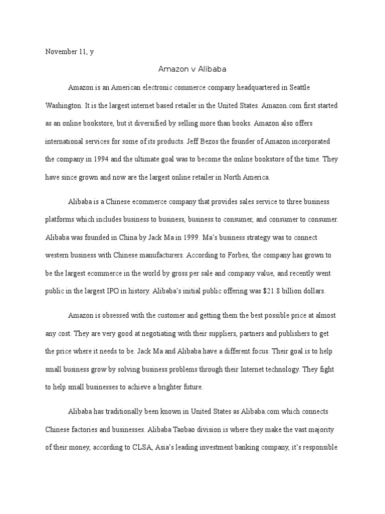 Amazon vs Alibaba: E-commerce Giants Explained | PDF | Alibaba Group ...