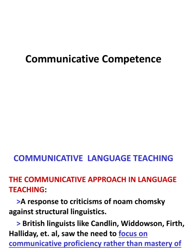 Communicative Competence in Language Teaching | PDF | Applied ...