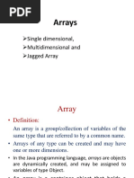 Arrays: Single Dimensional, Multidimensional and Jagged Array