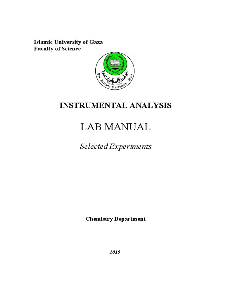 Instrumental Analysis Manual IUG1 PDF Emission Spectrum Spectrophotometry