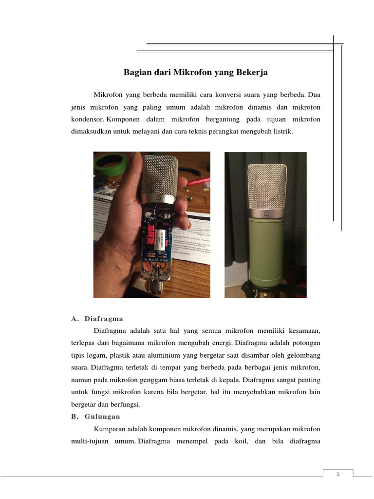 Bagian Dari Mikrofon Yang Bekerja | PDF | Sains & Matematika ...