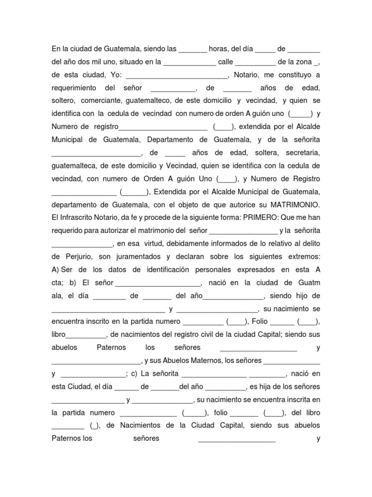 Ejemplo de Carta de Matrimonio | PDF | Matrimonio | Justicia