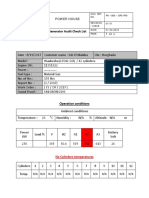 Generator Audit Check List: Power House