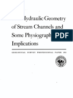 Hydraulic Geometry of Stream Channels and Some Physiographic Implications