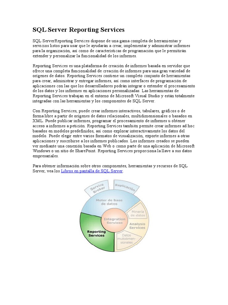 Introducción a SQL Server Reporting Services | PDF | Servidor SQL de ...