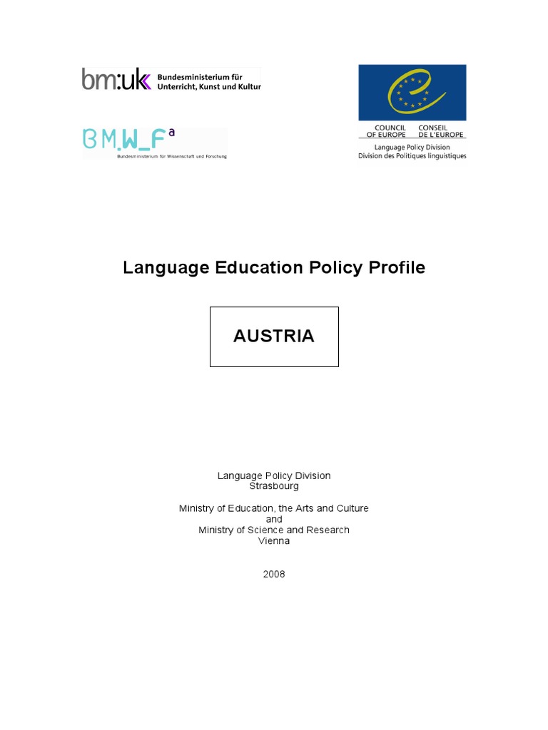 Austria-Language Policy Austria | PDF | Language Education | Austria