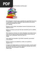 Frases de Grandes Pensadores Da Educação
