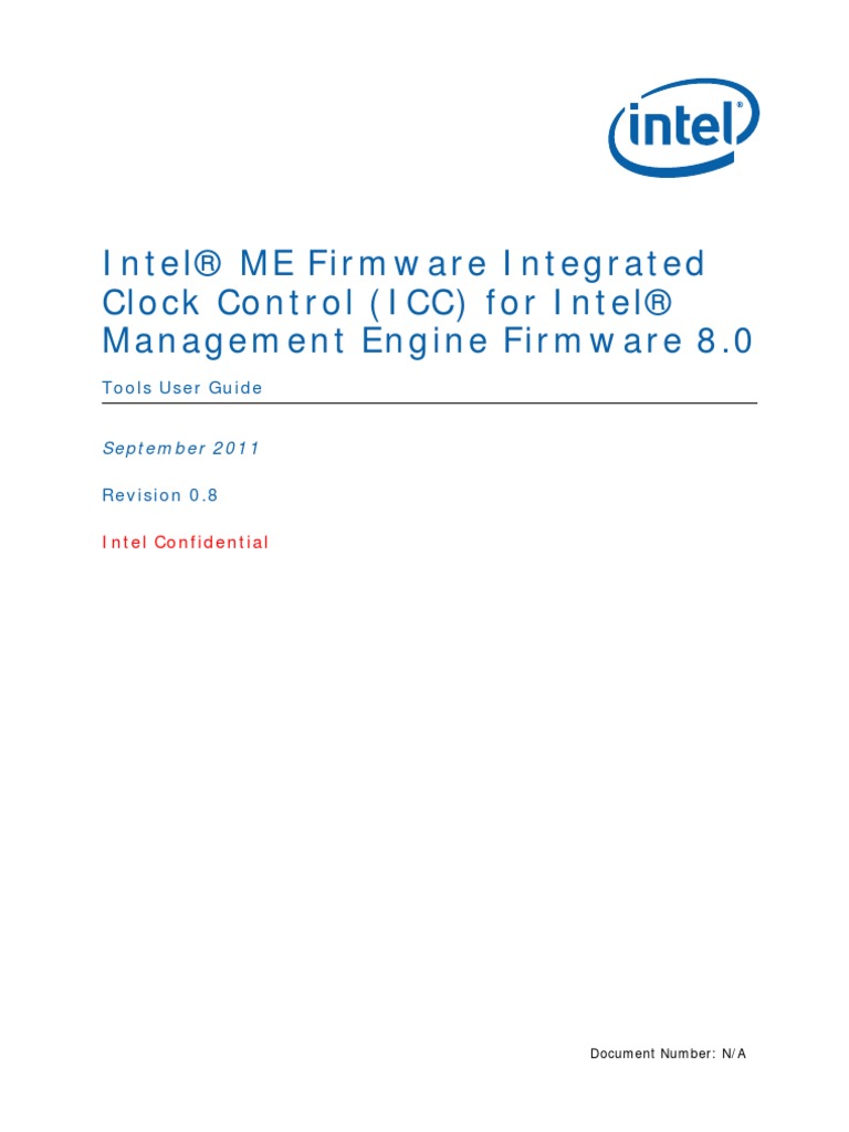 Intel (R) ME Firmware Integrated Clock Control (ICC) Tools User Guide ...