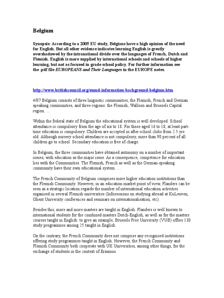 Belgium Belgium French Language